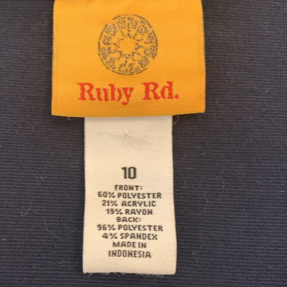 Ruby Rd Sweater Womens 10 Zip Up Geometric Pattern Pockets Jacket - Picture 2 of 7